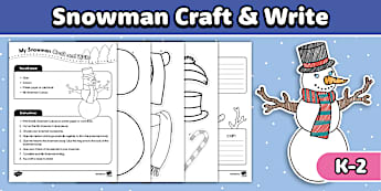 My Snowman Craft and Write Activity for K-2nd Grade
