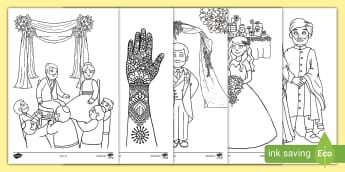 Wedding Coloring Book for Kids Ages 8-12: Marriage Coloring Book for  Children filled with Bride and Groom Designs