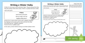 Haiku Template And Poem Writing Worksheet Twinkl