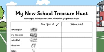My New School Treasure Hunt - new school, treasure hunt, hunt