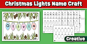 Christmas Lights Name Craft