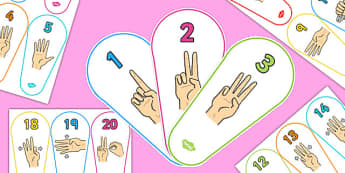 British Sign Language 0-20 Number Fan (Signer's View) - number fan, sign language