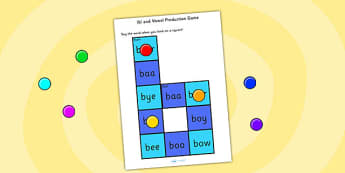 b sound and Vowel Production Game - vowels, sounds, letters, game