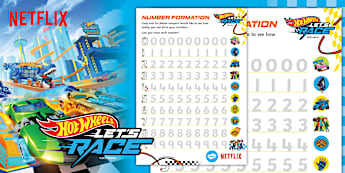 Hot Wheels: Number Formation Activity Sheet