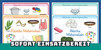 Materialien und ihre Eigenschaften - Wortschatzsammlung