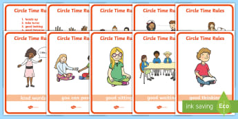 Circle Time Rules Display Posters - Circle time, rules, rule, SEN, behaviour management, PSHE, SEAL, carpet time, circle, display banner, display, good sitting