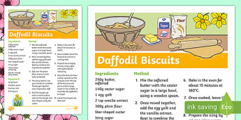 Daffodil Biscuits Recipe (Teacher-made)