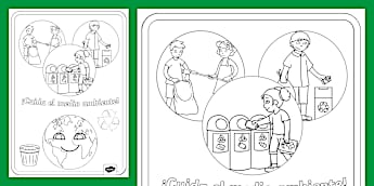 Hoja de colorear: Cuidado del medio ambiente | Twinkl