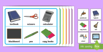 School-Themed Bingo - Group Activity, Reading, History, Subjects, Class, School, Back To School