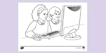 Technology Then Colouring In Technology Colouring Sheet • Twinkl.com.au