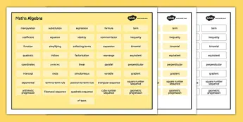 Mathematics Word Mat • Twinkl.com.au