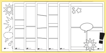 Blank Comic Strip Pack  Comic strips, Writing workshop, Comic