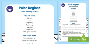 Polar Regions Edible Sensory Recipe - Lost and Found, Oliver Jeffers, polar regions, sensory, edible, arctic, Antarctica, pole, north, sou