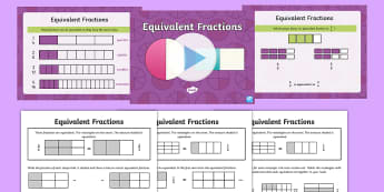 Equivalent Fractions Year 3 PowerPoint with Worksheets