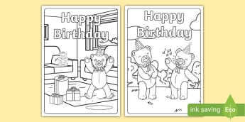 FREE! - Bees and Flowers Birthday Card Colouring Activity
