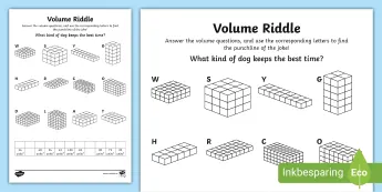 Math Riddle Worksheet Volume Maths Riddles | twinkl.co.uk