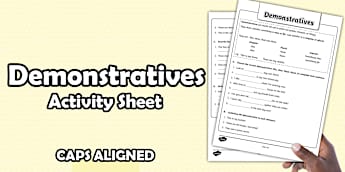 Demonstratives – Activity Sheet (CAPS Aligned)