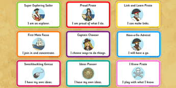Pirate Themed Characteristics of Effective Learning Stickers - pirate, characteristics, effective learning