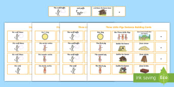 Little Red Riding Hood Sentence Building Cards English Afrikaans