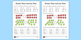 comparing numbers worksheets 2nd grade math resources