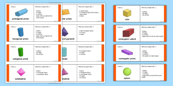 3D Shape Properties Display Posters - Australian Maths Resource