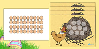 Lost Eggs Counting Game Resource Pack - EYFS, Early Years, Easter, farm, counting game