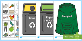 Recycling Sorting Activity - Recycling, sorting, sort, eco School, Eco, Recycle, environment, recyling, eco class, recycling posters, A4, display, turn off, lights, computer, paper, electricity, saving