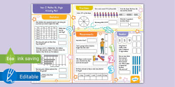 Year 2 Maths GL Style Activity Mat