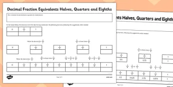 Eighths Worksheets | twinkl.co.uk