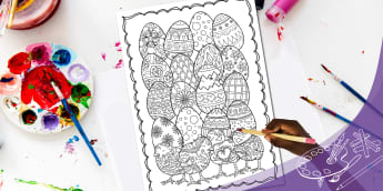 Easter Eggs and Chicks Mindfulness Colouring Activity Poster