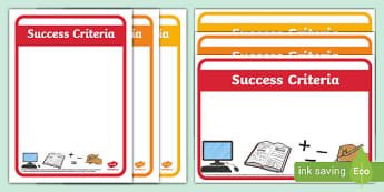 Editable Success Criteria Display Signs - learning  intention,  criteria, learning objective, Editable sign, display, poster, editble, edidabl