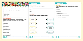 Sentence or Not? Activity Sheet