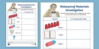 Waterproof Paper Science Waterproof Materials | twinkl.co.uk