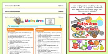 Maths Area Continuous Provision Poster and Challenge Cards Pack Nursery FS1 - continuous, pack