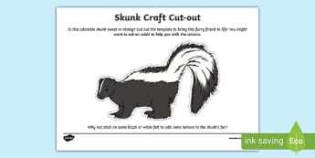 Skunk Template Cut-Out Activity - Twinkl Resources
