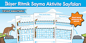 İkişer Ritmik Sayma Aktivite Sayfaları-Twinkl