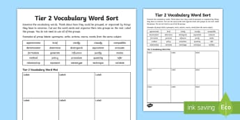 tier 2 vocabulary parts of speech activity teacher made