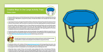 EYFS Creative Ways to Use Large Activity Trays: Exploring Patterns