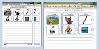 Going on an Adventure Short Burst Writing Template