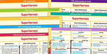 EYFS Superheroes Activity Planning and Continuous Provision Ideas (Ages 3-5) - planning, superhero, eyfs, lesson ideas