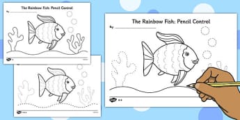 rainbow fish art lesson free colouring sheets teacher made