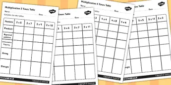 Primary Color Pattern Worksheet Multiplication Chart Resources | Twinkl