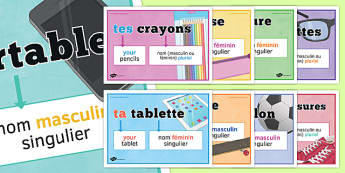 Adjectifs possessifs posters French Possessive Adjectives Classroom Display Posters - french, possessive, adjectives, classroom, display posters