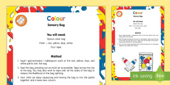 Colour Sensory Bag - Colour, mixing, baby sensory, mess free, colours, paint, squeeze, mix, mixing, red, yellow, blue