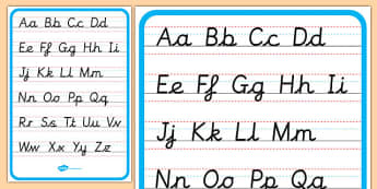 Cursive Alphabet Chart For Kids