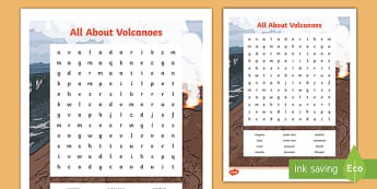 volcano word search teacher made