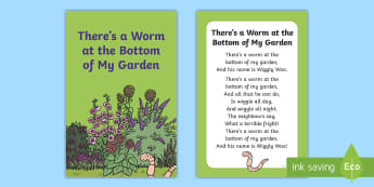 There S A Worm At The Bottom Of My Garden Nursery Rhyme Resources
