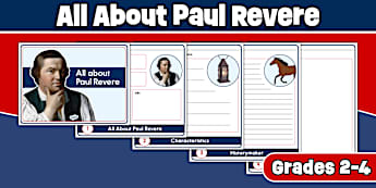 All About Paul Revere Flip Book for 2nd-4th Grade