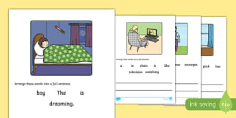 Simple Sentence Scramble Worksheet / Worksheet