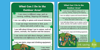 'I Can' Continuous Provision Prompt Poster Outdoor Area